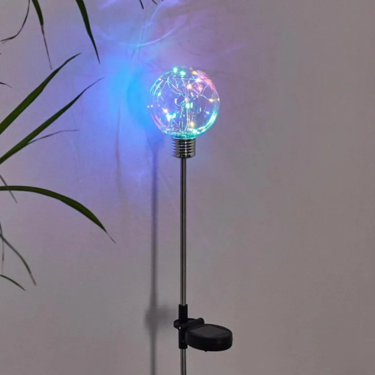 lampe solaire Liberec LED Argenté, 1 lumière, Changeur de couleurs