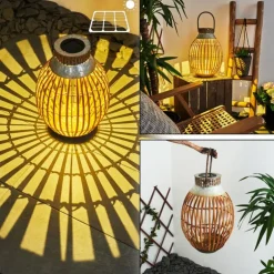 lampe solaire Mazomanie LED Bois clair, Rouille, 1 lumière