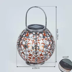 lampe solaire Moreland LED Cuivre, Noir, Argenté, 1 lumière