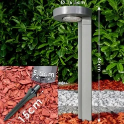Lampe solaire Portmore LED Gris, 1 lumière