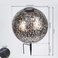lampe solaire Samoao LED Cuivre, Noir, Argenté, 1 lumière