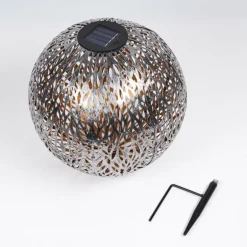 lampe solaire Samoao LED Cuivre, Noir, Argenté, 1 lumière