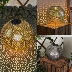lampe solaire Samoao LED Cuivre, Noir, Argenté, 1 lumière