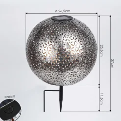 lampe solaire Samoao LED Cuivre, Noir, Argenté, 1 lumière