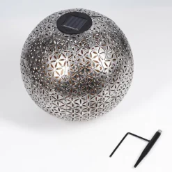 lampe solaire Samoao LED Cuivre, Noir, Argenté, 1 lumière