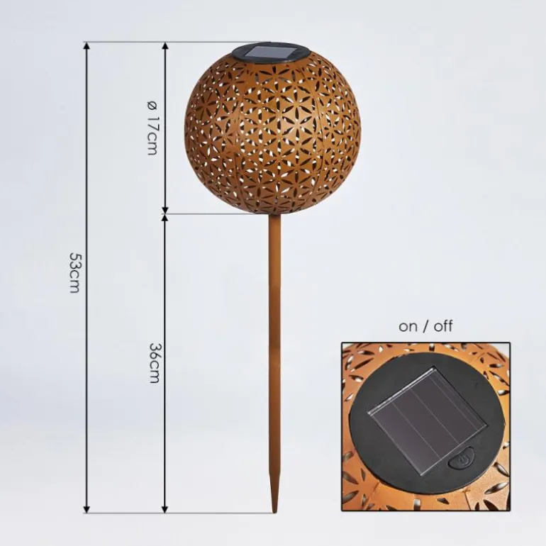 lampe solaire Samoao LED Rouille, Noir, 1 lumière