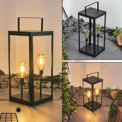 lampe solaire Sciolze LED Noir, Transparent, 2 lumières