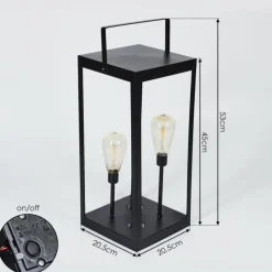 lampe solaire Sciolze LED Noir, Transparent, 2 lumières