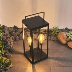 lampe solaire Sciolze LED Noir, Transparent, 2 lumières