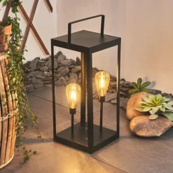 lampe solaire Sciolze LED Noir, Transparent, 2 lumières