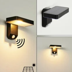 Lampe solaires Bondarp LED Noir, 1 lumière, Détecteur de mouvement