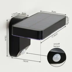 Lampe solaires Bondarp LED Noir, 1 lumière, Détecteur de mouvement