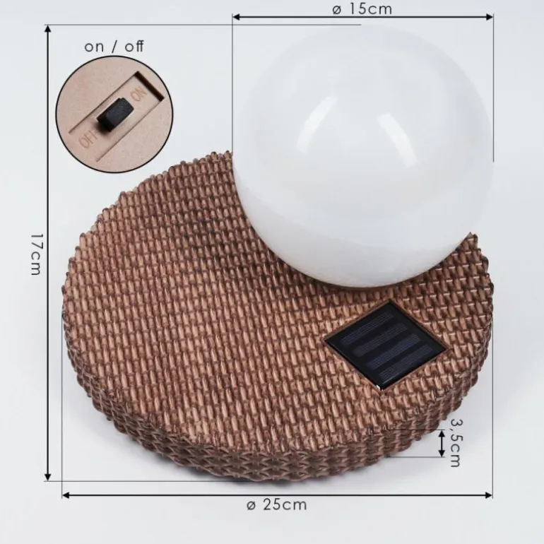 Lampe solaires Centrache LED Brun, 1 lumière