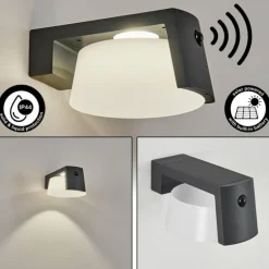 Lampe solaires Lafite LED Anthracite, 1 lumière, Détecteur de mouvement