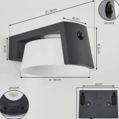 Lampe solaires Lafite LED Anthracite, 1 lumière, Détecteur de mouvement