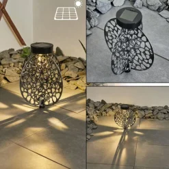 Lampe solaires Mesan LED Noir, Argenté, 1 lumière