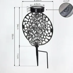 Lampe solaires Mesan LED Noir, Argenté, 1 lumière