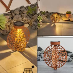 Lampe solaires Mesan LED Orange, Rouille, Noir, 1 lumière