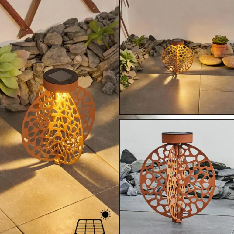 Lampe solaires Mesan LED Orange, Rouille, Noir, 1 lumière