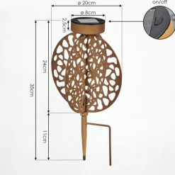 Lampe solaires Mesan LED Orange, Rouille, Noir, 1 lumière