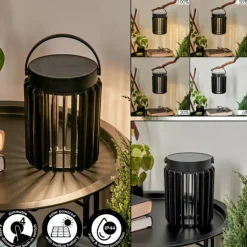 Lampe solaires Rossina LED Noir, 1 lumière