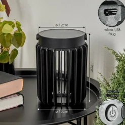 Lampe solaires Rossina LED Noir, 1 lumière