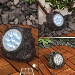 Lampe solaires Sameo LED Brun, 8 lumières