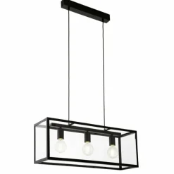 Lampe suspendue Eglo CHARTERHOUSE Noir, 3 lumières