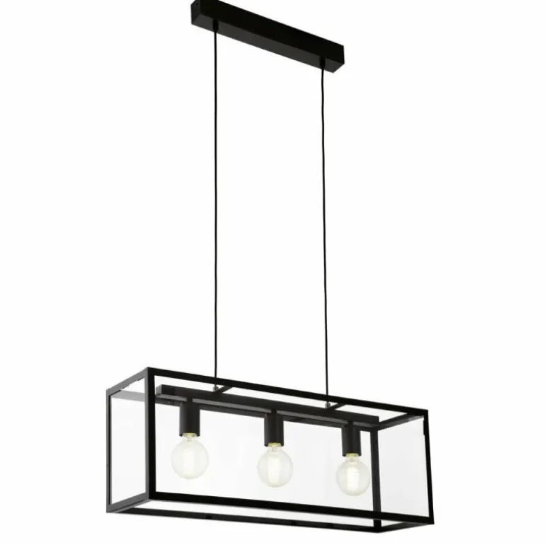 Lampe suspendue Eglo CHARTERHOUSE Noir, 3 lumières
