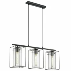 Lampe suspendue Eglo LONCINO Noir, 3 lumières