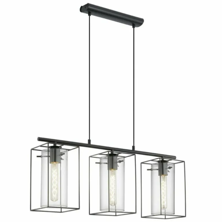 Lampe suspendue Eglo LONCINO Noir, 3 lumières