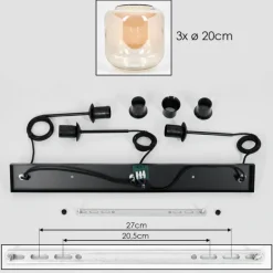 Lauden Suspension Ambre, 3 lumières