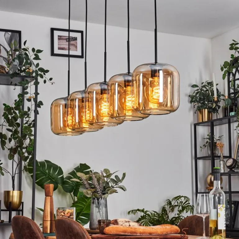Lauden Suspension Ambre, 5 lumières