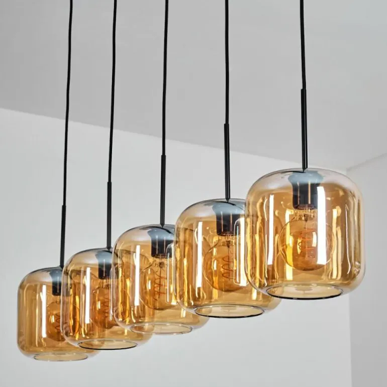 Lauden Suspension Ambre, 5 lumières
