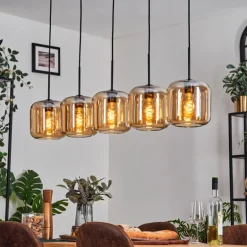 Lauden Suspension Ambre, 5 lumières
