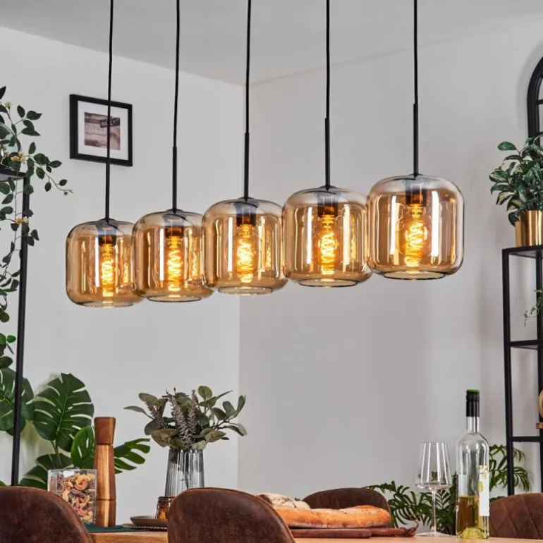 Lauden Suspension Ambre, 5 lumières