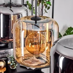 Lauden Suspension Ambre, Chrome, 4 lumières