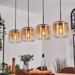 Lauden Suspension Ambre, Clair, 4 lumières