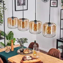Lauden Suspension Ambre, Clair, 4 lumières