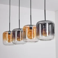 Lauden Suspension Ambre, Clair, Fumé, 4 lumières