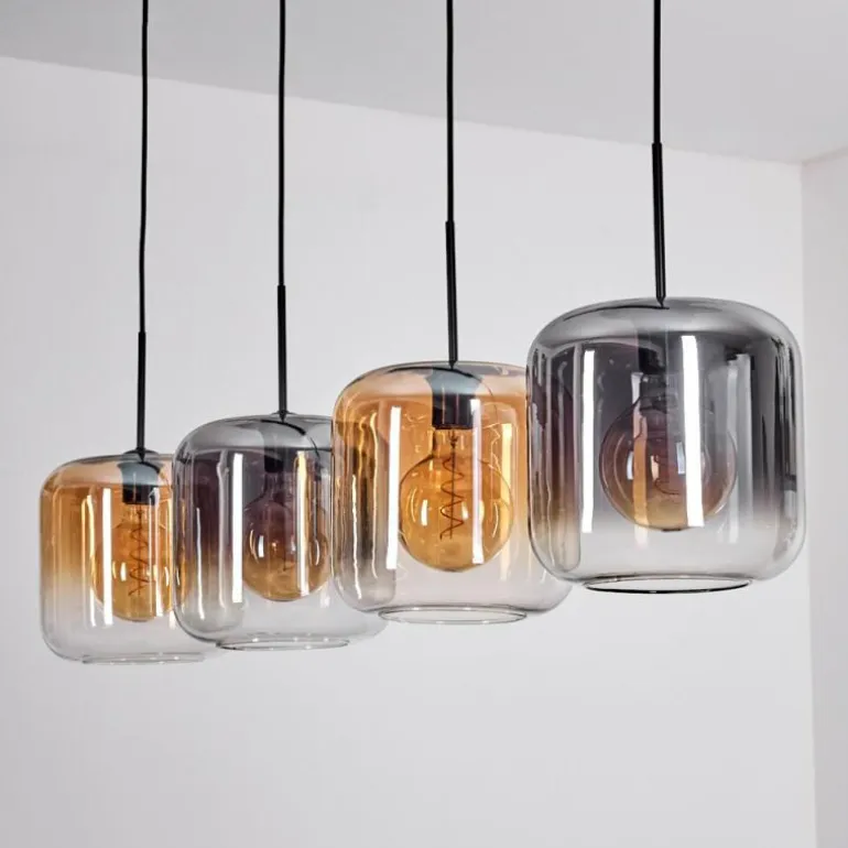 Lauden Suspension Ambre, Clair, Fumé, 4 lumières