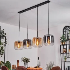 Lauden Suspension Ambre, Clair, Fumé, 4 lumières