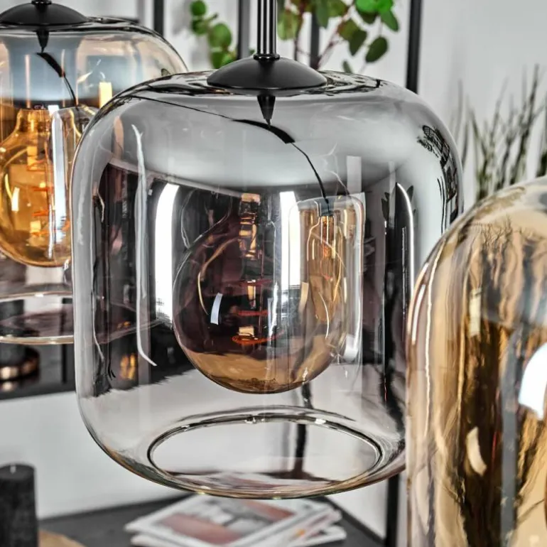 Lauden Suspension Ambre, Clair, Fumé, 3 lumières