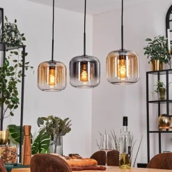 Lauden Suspension Ambre, Clair, Fumé, 3 lumières