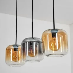 Lauden Suspension Ambre, Clair, Fumé, 3 lumières