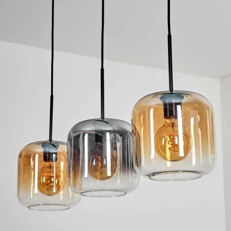 Lauden Suspension Ambre, Clair, Fumé, 3 lumières