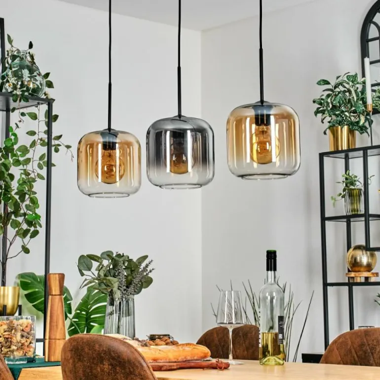 Lauden Suspension Ambre, Clair, Fumé, 3 lumières