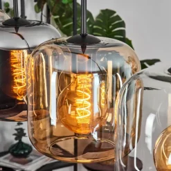 Lauden Suspension Ambre, Chrome, Clair, 4 lumières
