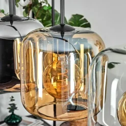 Lauden Suspension Ambre, Chrome, Clair, 4 lumières