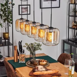 Lauden Suspension Ambre, Clair, 5 lumières